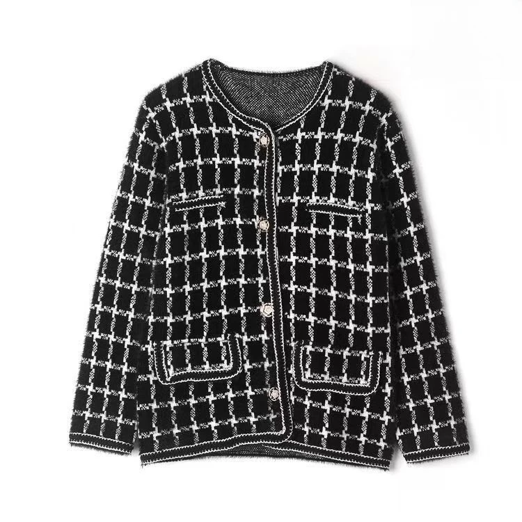 法式小香风针织毛衣外套 120斤以内