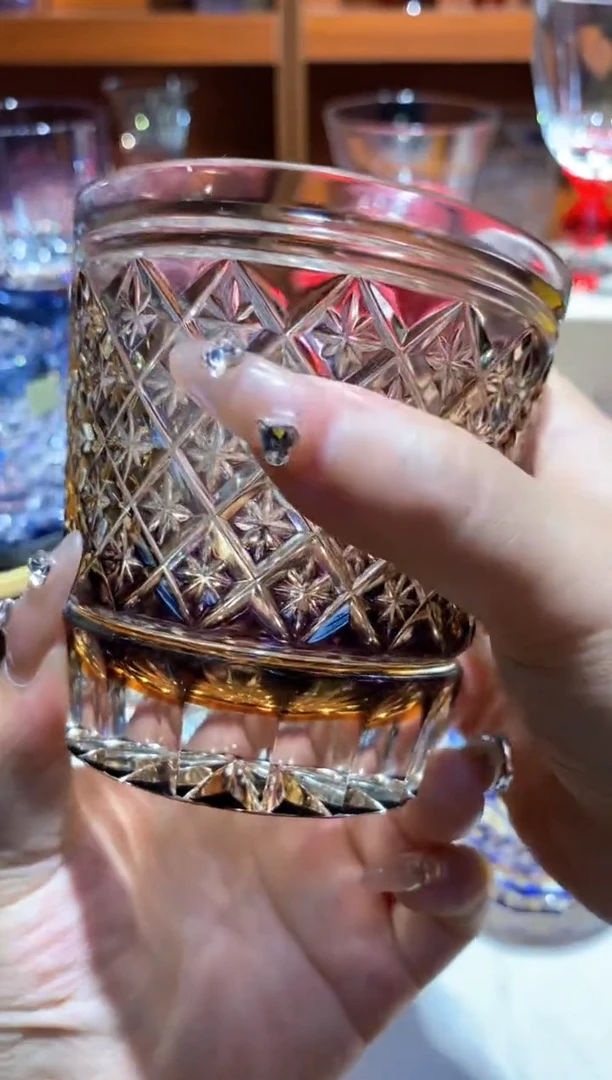 手工艺品玻璃紫色星星水晶杯