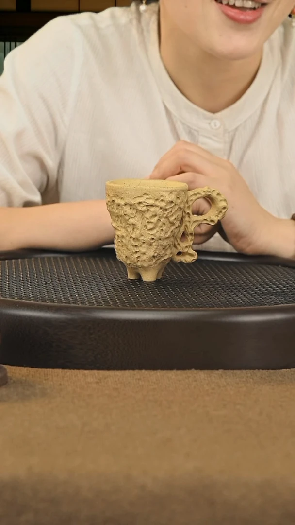 茶壶紫砂本绿全手工太湖石把杯447