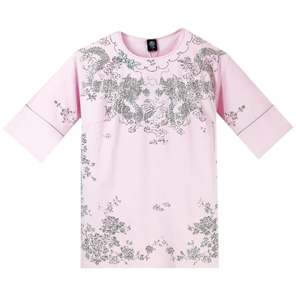 轻奢-新中式2024夏款气质时尚重工烫钻连衣裙T72B30E6019