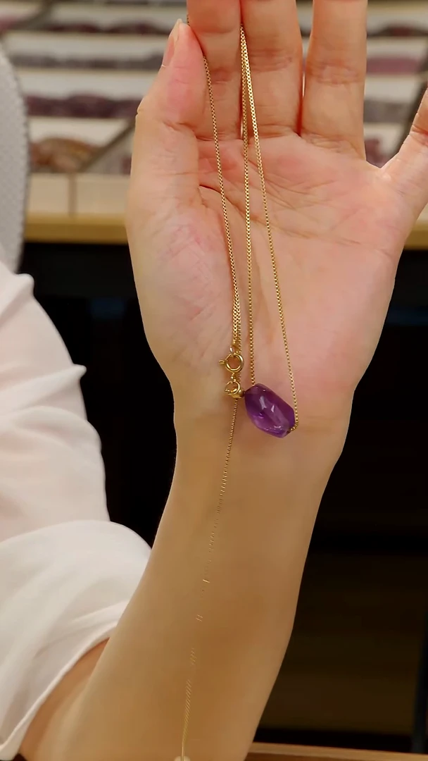 颈饰未镶嵌紫晶紫水晶1项链 多样性发一