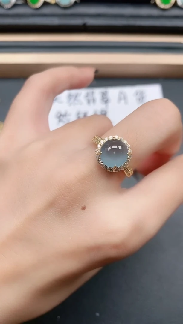 翡翠戒指银S925镶嵌111
