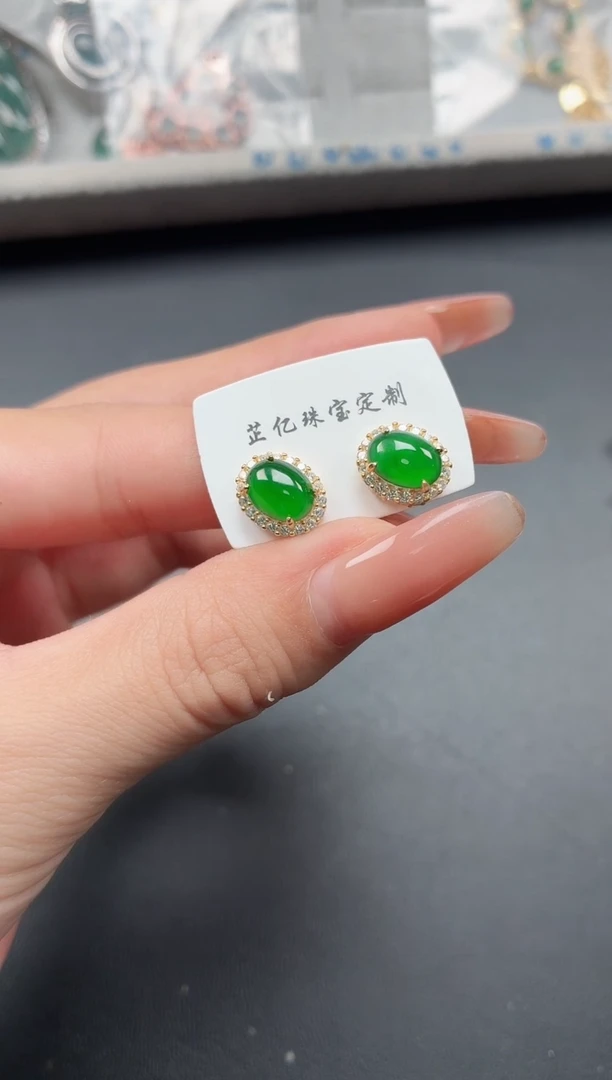 银S925镶嵌戒指翡翠1