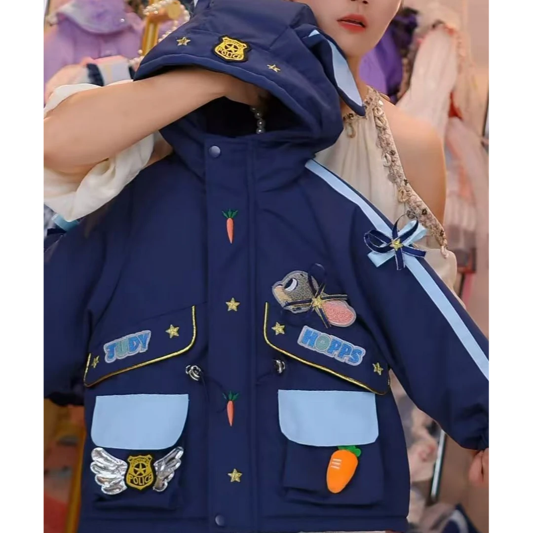 洋气星星【派克服外套】冬季女童朱笛外套加厚洋气