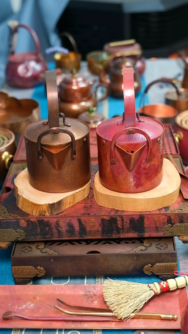 纯紫铜500毫升直筒提梁壶（颜色备注，默认发红色）