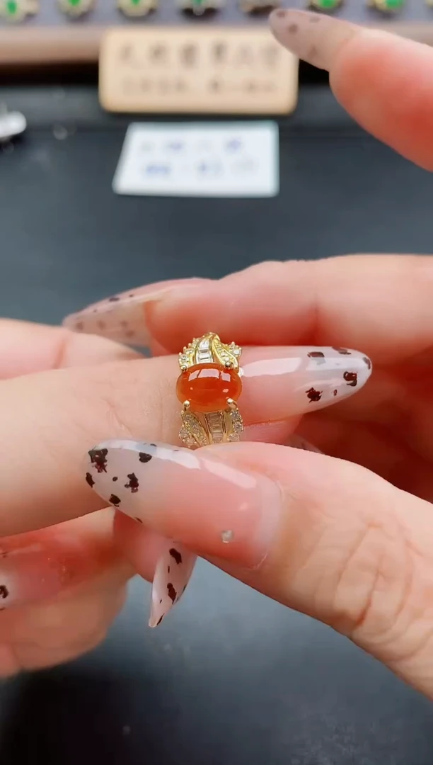 银S925镶嵌戒指翡翠1