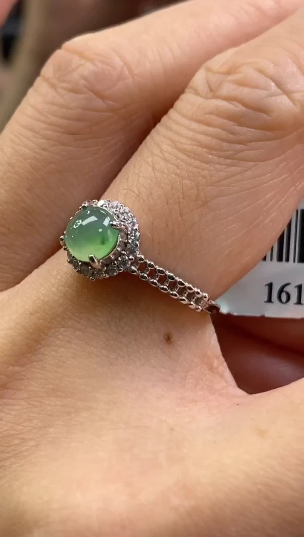 颈饰银S925镶嵌翡翠净货16160