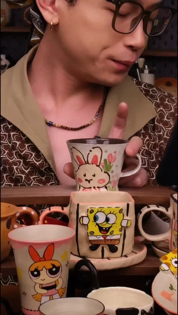 杯子景德镇可爱设计师款陶瓷