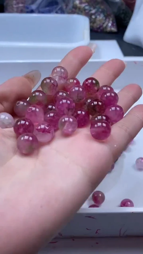 颈饰未镶嵌水晶W2989西瓜碧玺12mm*7颗