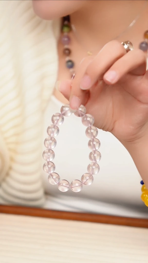 水晶摆件未镶嵌天然粉晶10