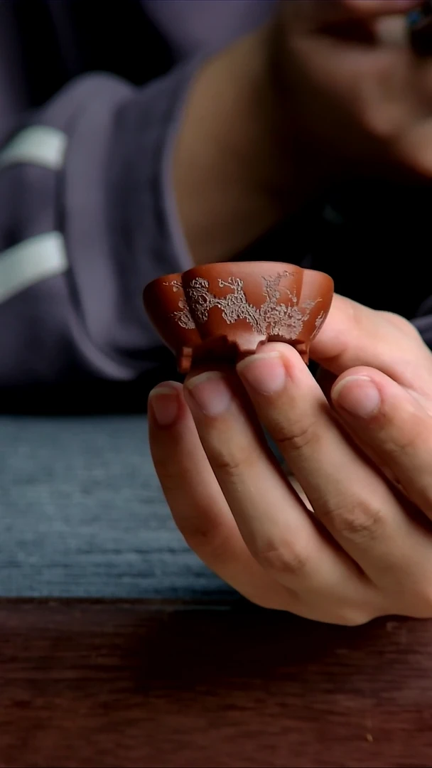 紫砂花盆4*3.5*1.5内径尺寸 梅花