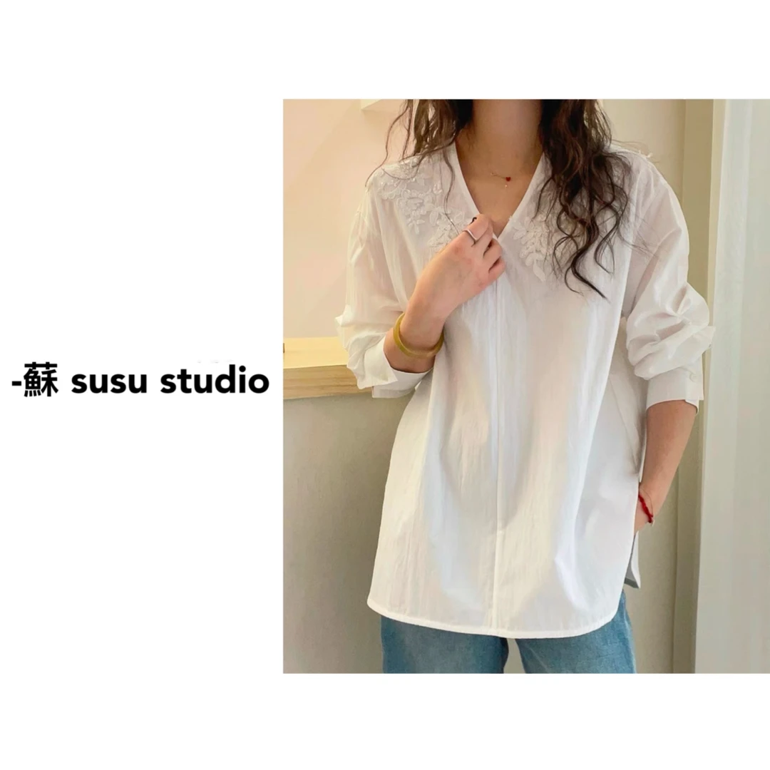 MM2025新款时尚气质手工钉珠百搭衬衣百搭上衣XX22150