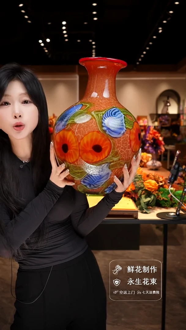 手工艺品琉璃手工花器花束空运包邮送货上门-以图片为准
