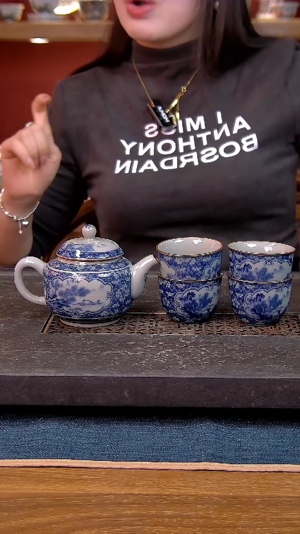 简装家用款5件套 老陶泥开片纹陶瓷茶具