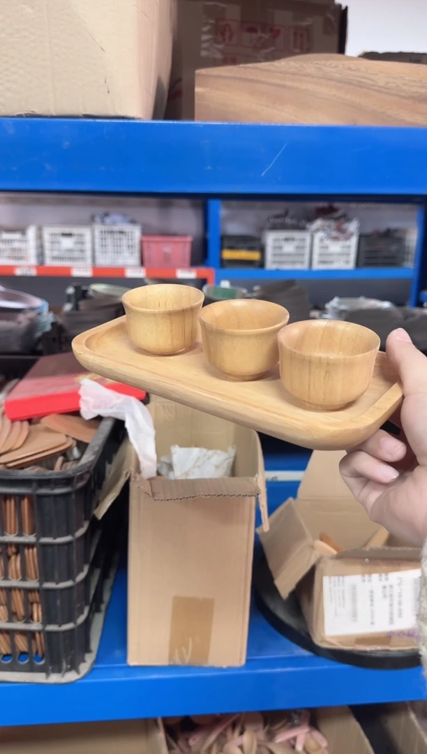 木木【双十二福利】橡胶木杯盘四件套（看好拍不退换哦）