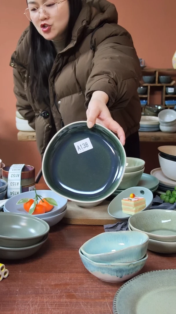 【闪购商品】碗A138  陶瓷异形深盘两件套可能微瑕