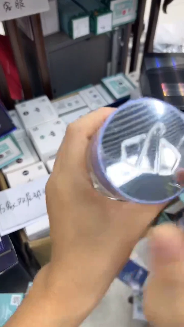 高硼硅玻璃无手柄款万象双层v160a-150ml蓝