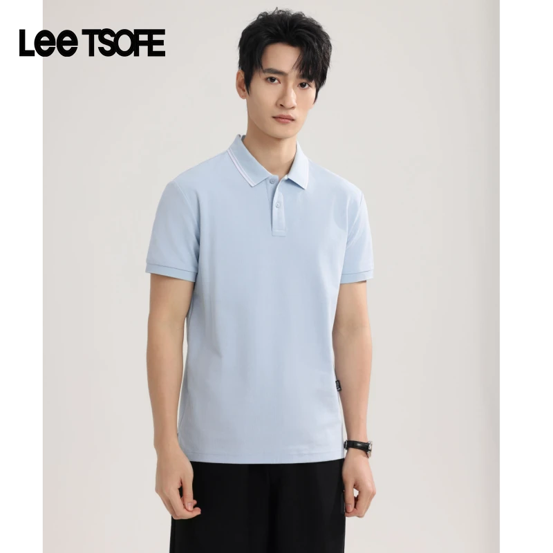 LEETSOFE【索罗娜】凉感POLO衫高端男士翻领纯色时尚百搭男士短袖