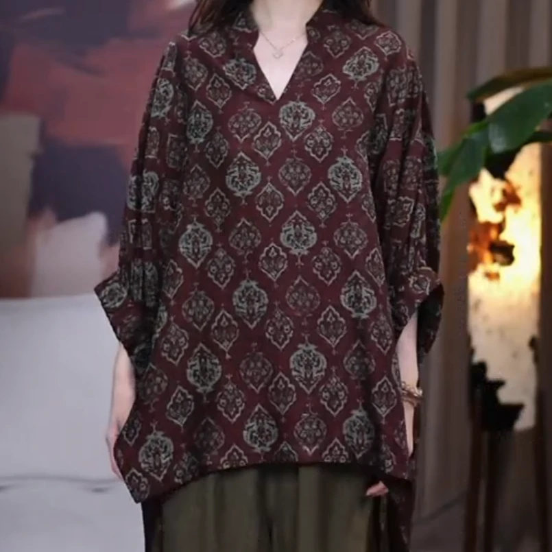 『秋识』桑蚕丝香云纱显瘦气质时尚设计款上衣