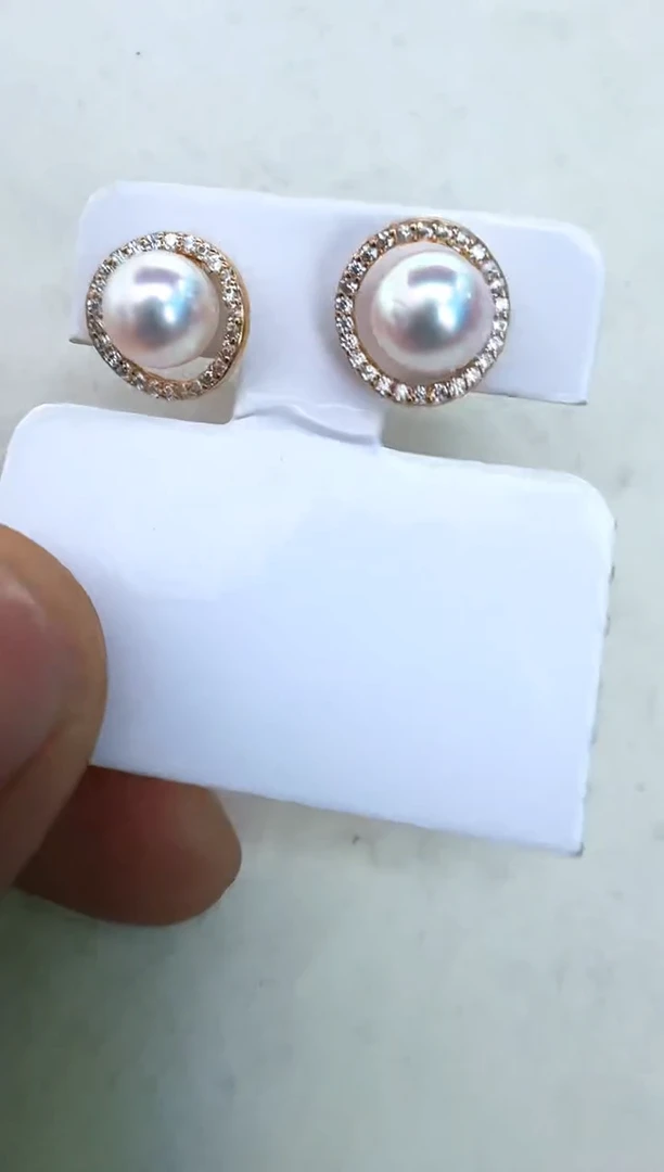 【闪购商品】海水珍珠耳饰银S925镶嵌耳钉