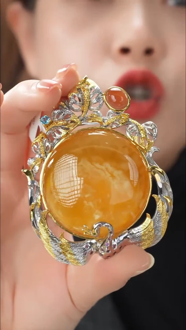 琥珀颈饰未镶嵌精品吊坠