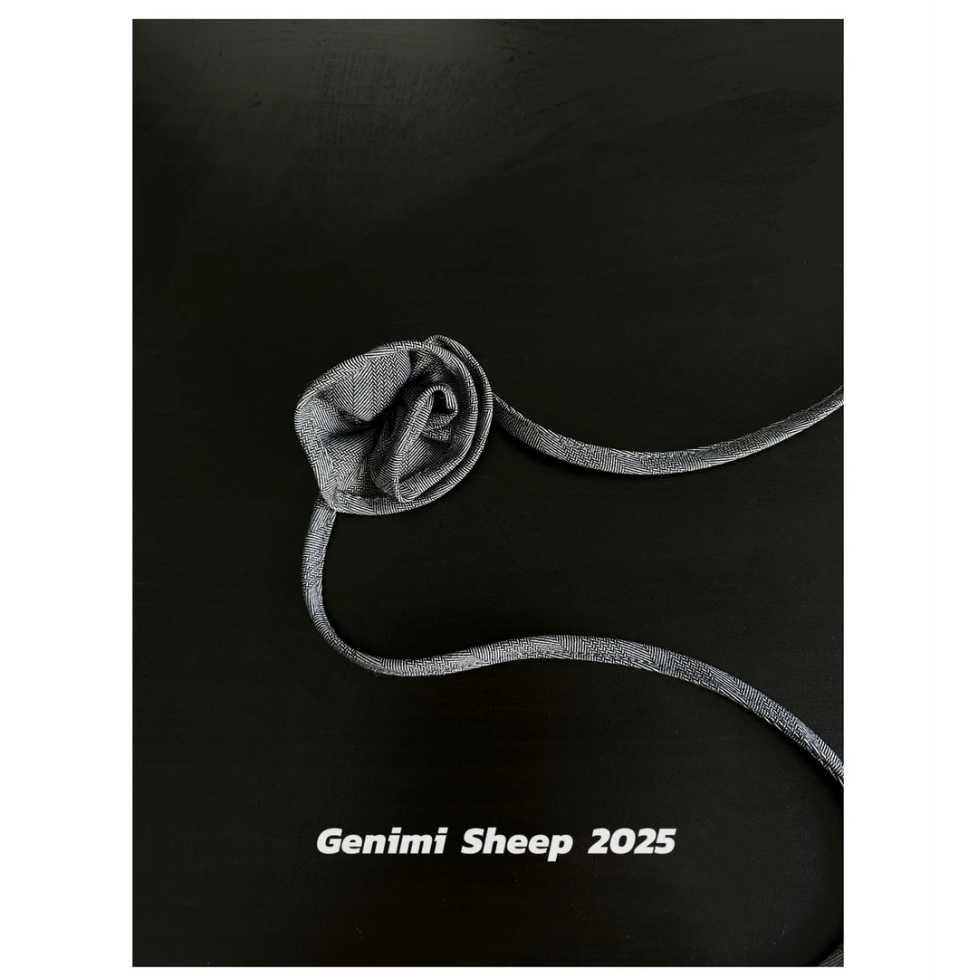 非金属布艺项链 高级感布艺配饰褶皱花结颈带极简暗黑出片神器