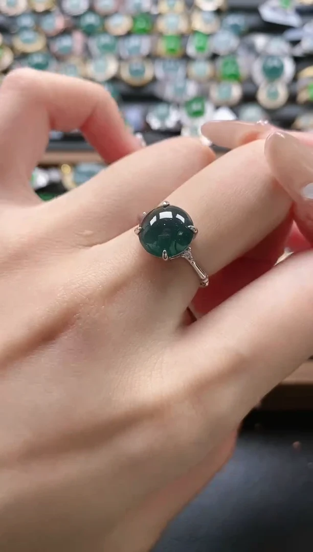 【闪购商品】翡翠戒指银S925镶嵌51511