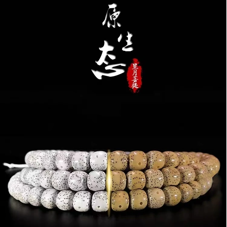 海南星月菩提同枝果原生态大留白老型桶珠月朗星稀高密顺白