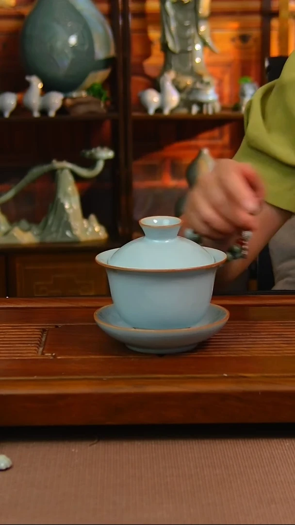 瓷片原矿汝瓷福利盖碗