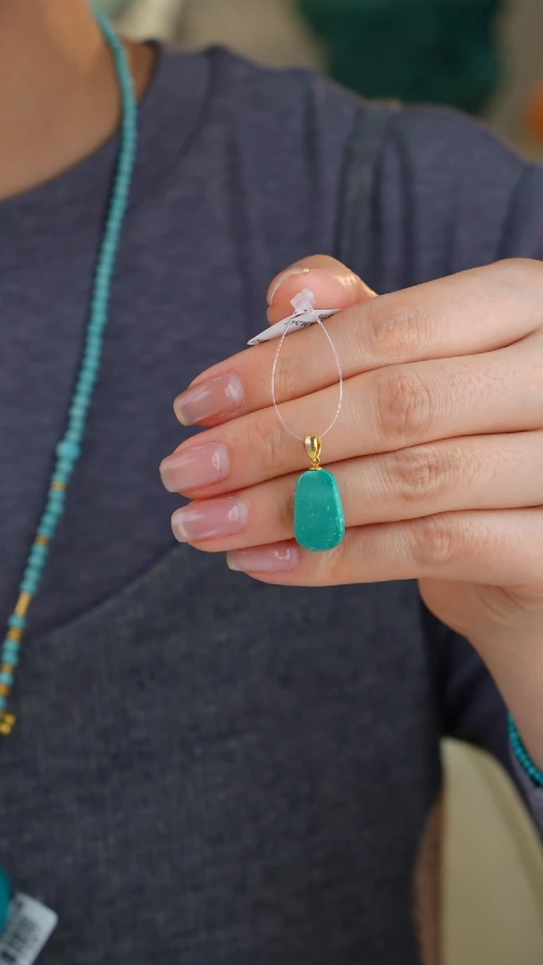 【闪购商品】绿松石吊坠(不含链)18K金镶嵌1