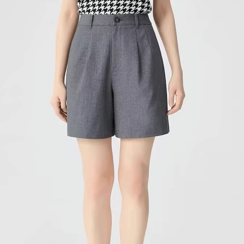 哥弟阿玛施正品2025夏季新款百搭显瘦高腰直筒休闲短裤女五分裤女