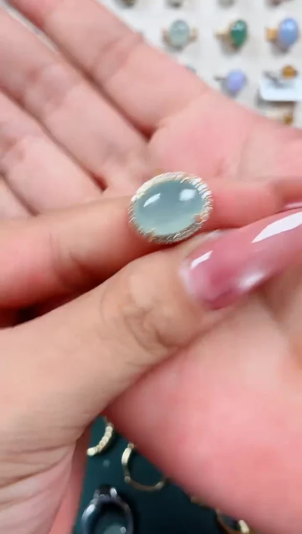 银S925镶嵌戒指翡翠.