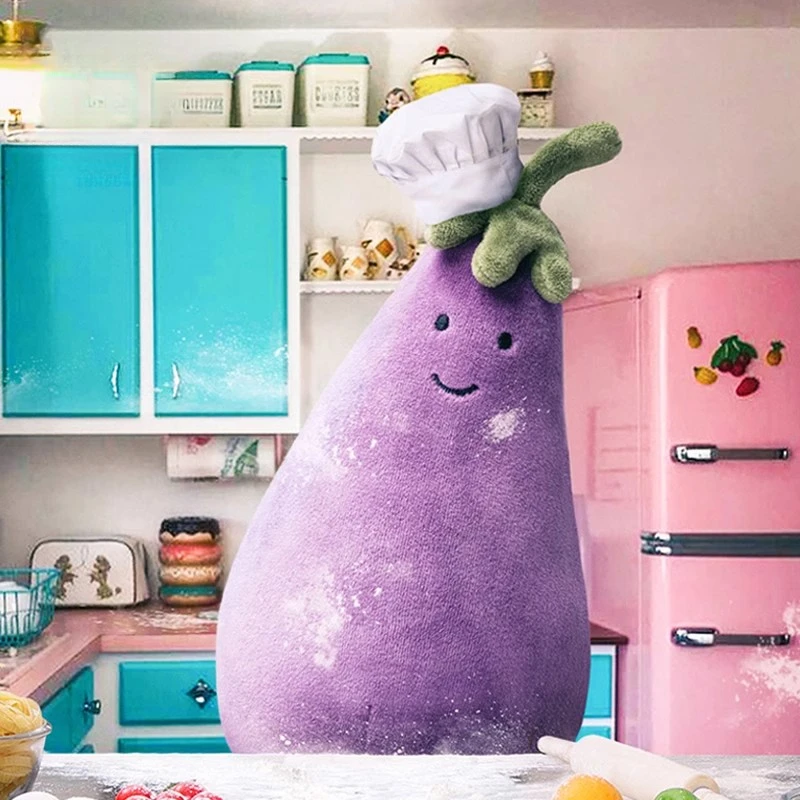 英国正版活泼茄子公仔可爱安抚玩具娃娃毛绒玩偶睡觉抱枕生日礼物