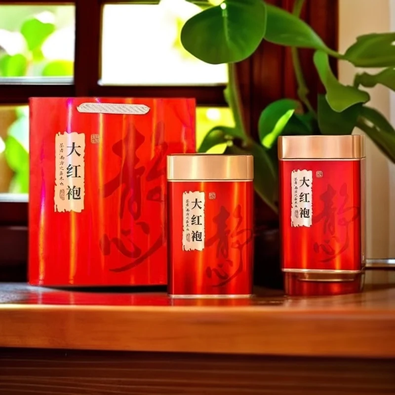 【花香肉桂】大红袍武夷岩茶浓香足火果香礼罐装（两斤四罐）