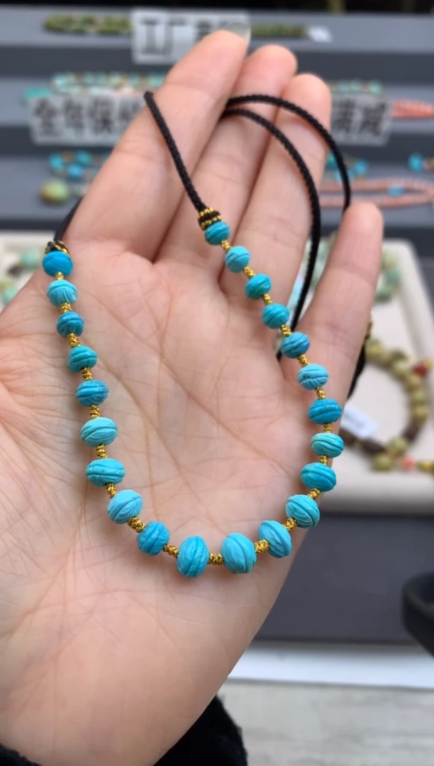 未镶嵌绿松石锁骨链茜.H52