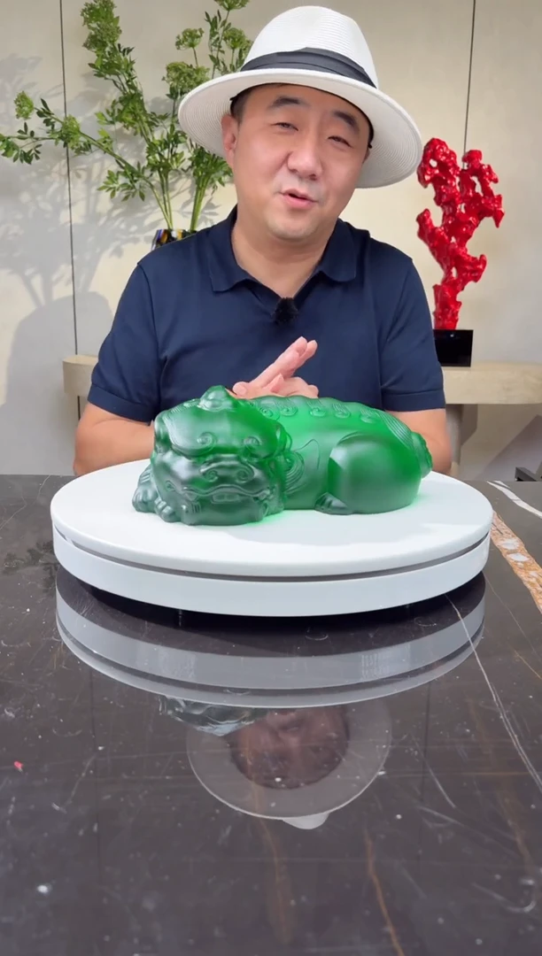 摆件CS0202042绿色卧福貔貅艺术琉璃摆件