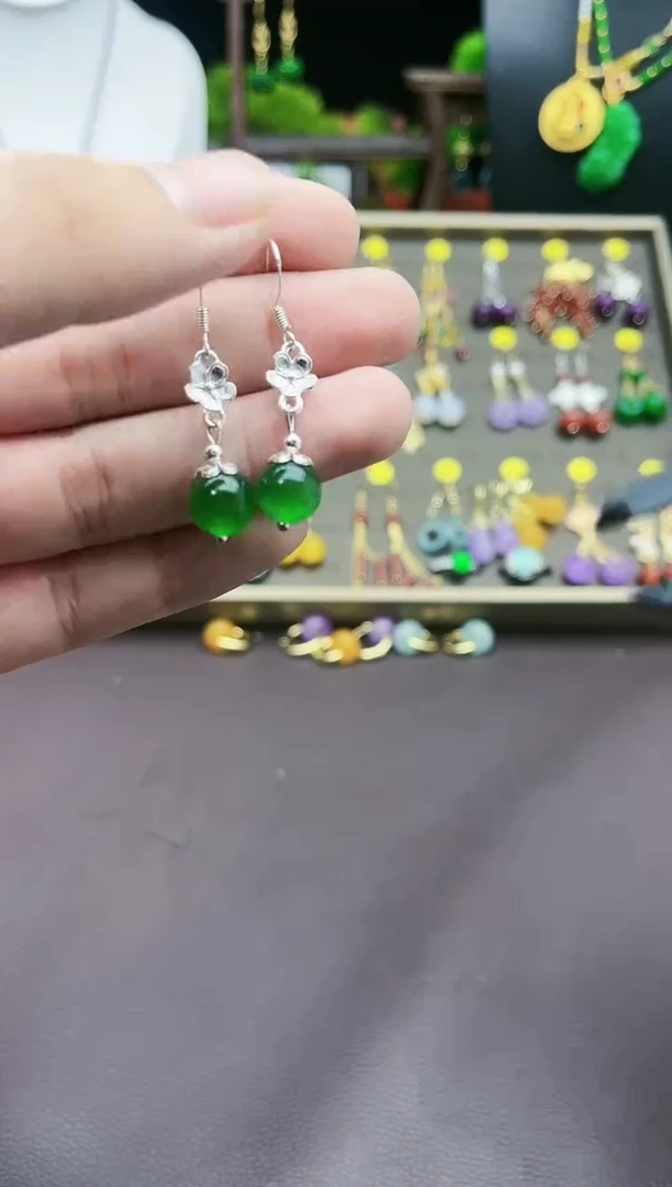 【闪购商品】玛瑙/玉髓耳钉银S925镶嵌212000