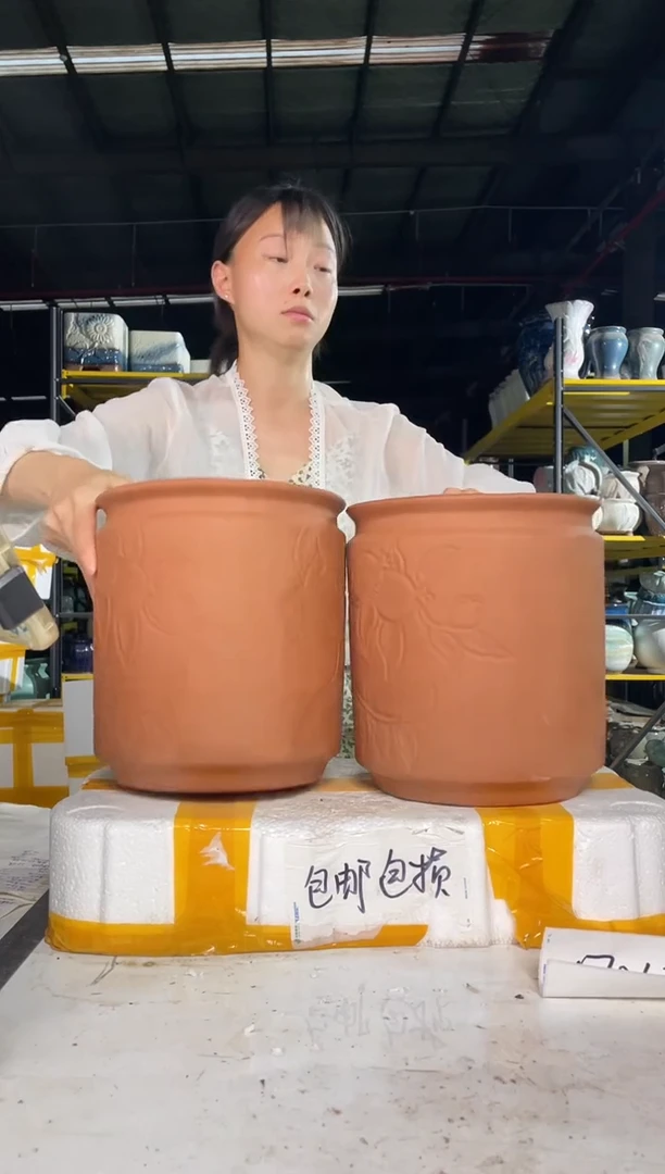 宜兴紫砂粗陶花盆21/24