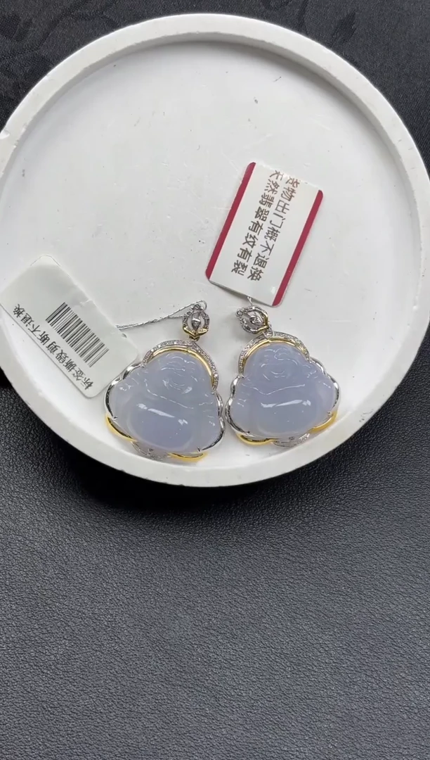 【闪购商品】翡翠颈饰18K金镶嵌YM606-5 佛公多样性发一