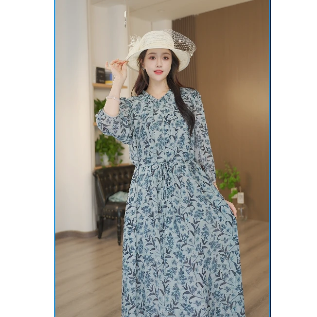 【蝴蝶花】2025夏季新款时尚连衣裙收腰显瘦气质连衣裙8316