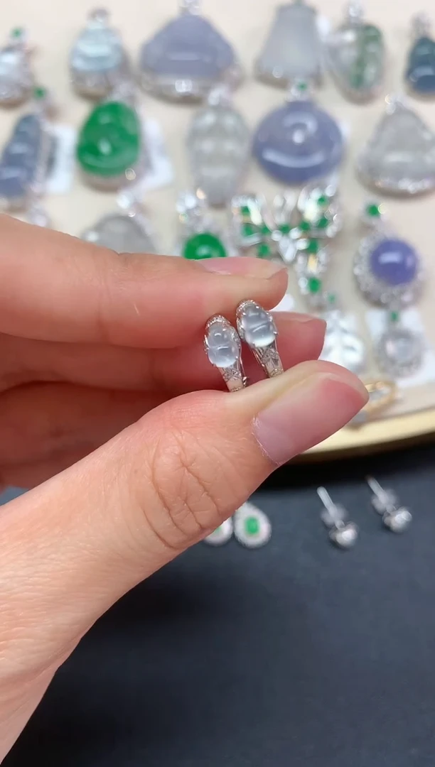 【闪购商品】翡翠耳饰18K金镶嵌D968|1980