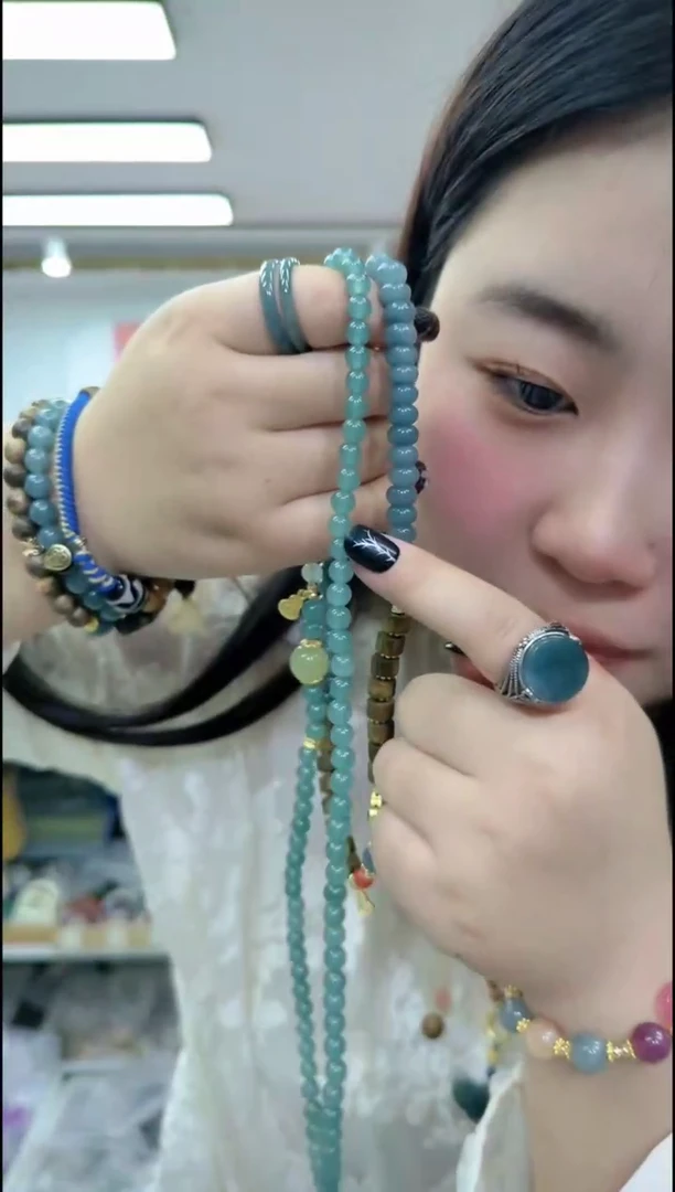 【闪购商品】翡翠颈饰未镶嵌1614蓝水长链