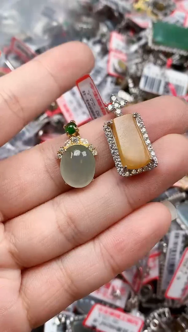 银S925镶嵌戒指翡翠天然A货缅甸翡翠