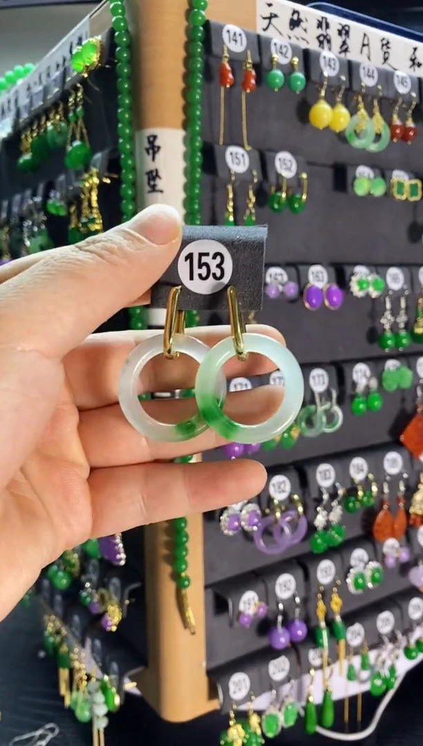 【闪购商品】翡翠耳饰银S925镶嵌153....