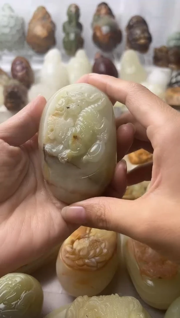 石材方解石棉纹正常不退换虎微瑕