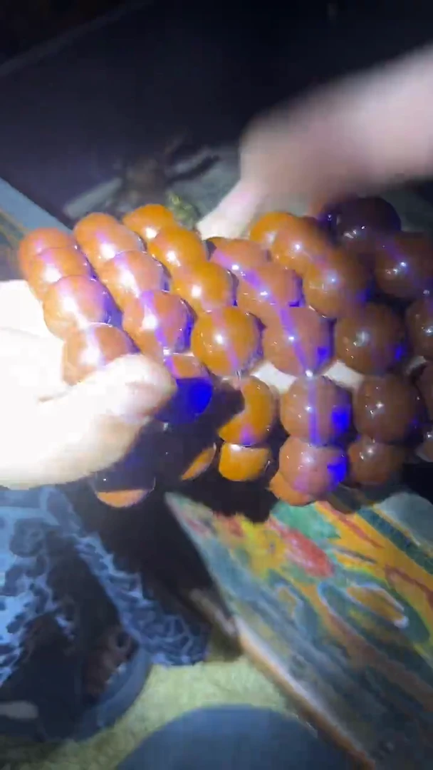 未镶嵌琥珀手链蓝珀手串一对