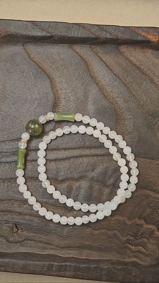 无非金属00021530白玉髓手链双圈