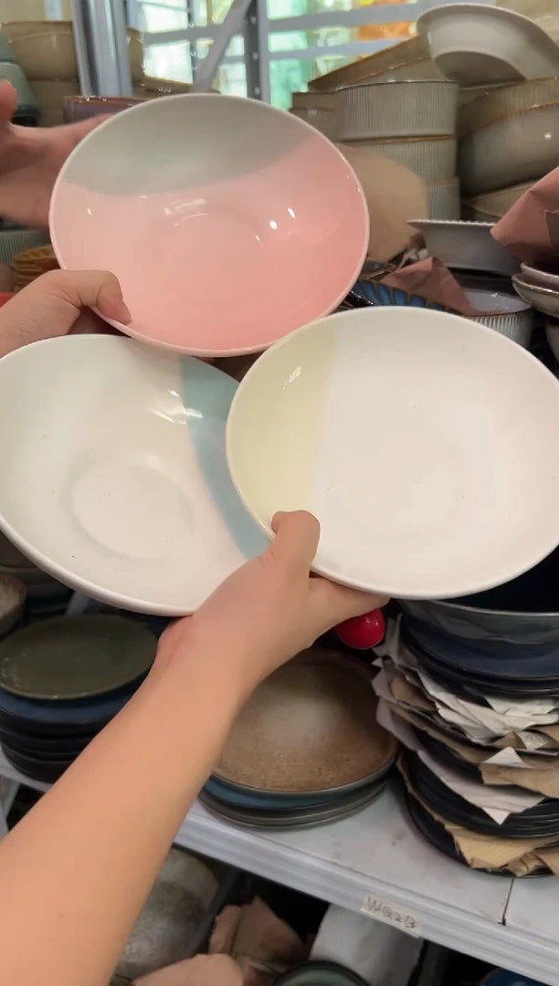 陶瓷外贸尾货瑕疵满20包邮X3 深盘七英寸
