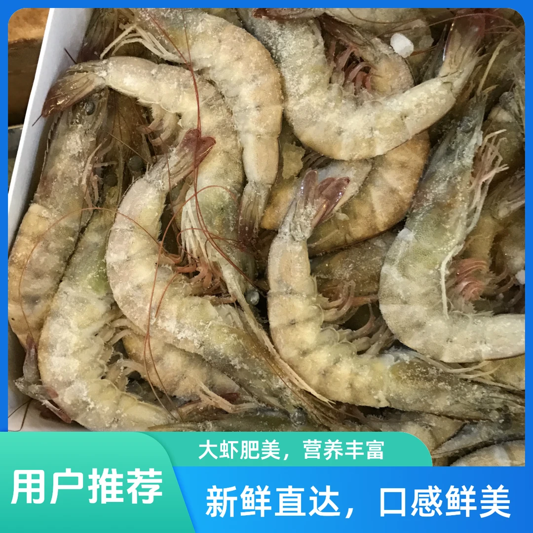 【金诚铭瑞】厄瓜多尔白虾净重3斤 30-40规格新鲜鲜活速冻