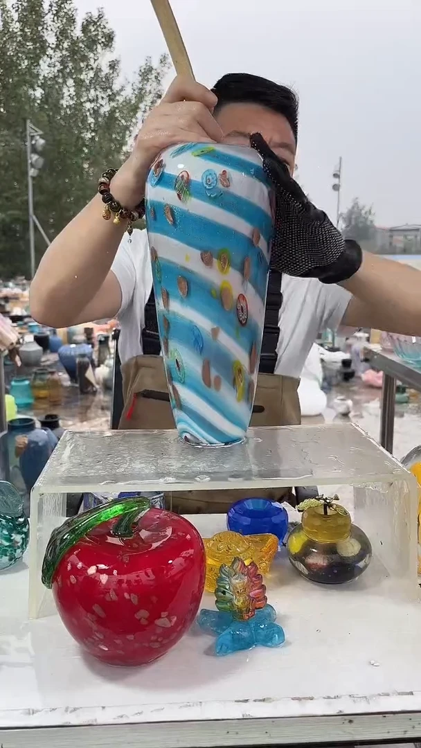 琉璃手工艺品外贸尾货花瓶069